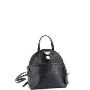 Moon Backpack Embossed Monogram Midnight Canvas