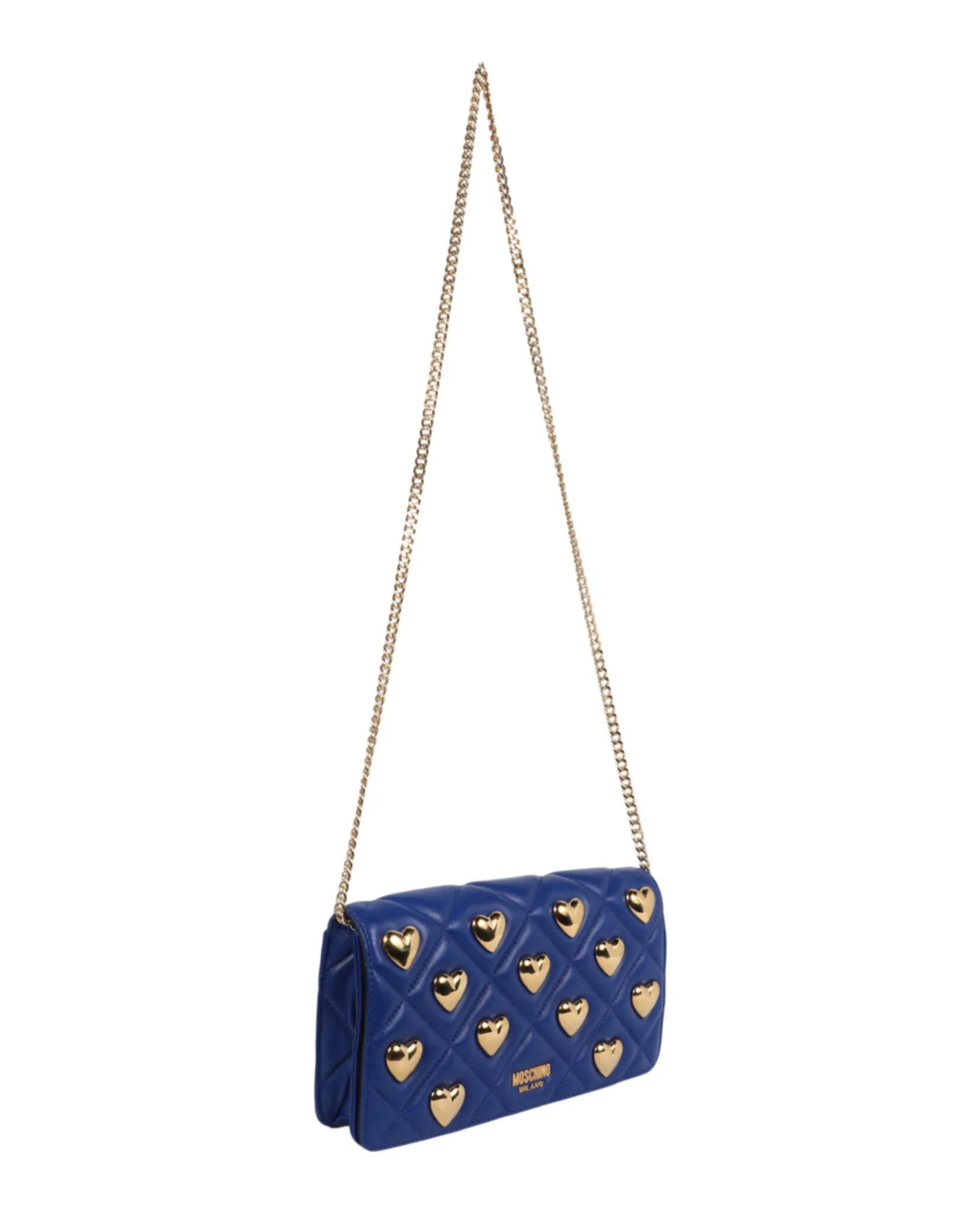 Moschino Heart Studs Quilted Shoulder Bag Womens 8407-8002-0296