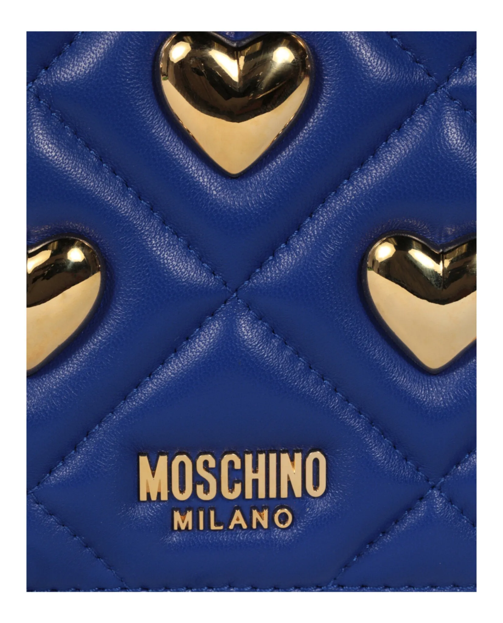 Moschino Heart Studs Quilted Shoulder Bag Womens 8407-8002-0296
