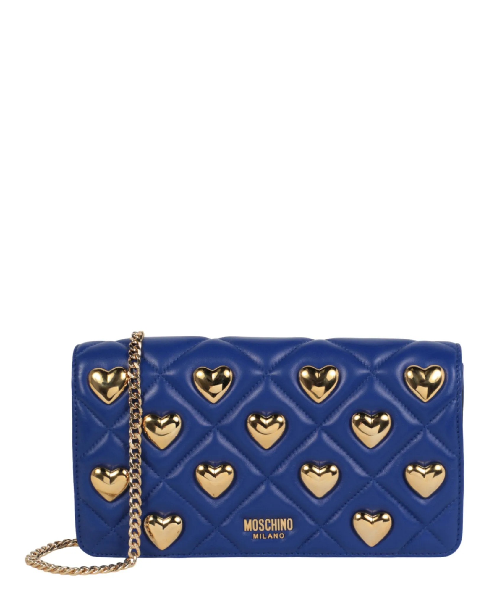 Moschino Heart Studs Quilted Shoulder Bag Womens 8407-8002-0296