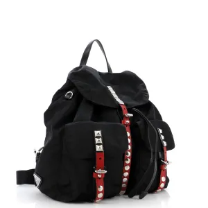 New Vela Backpack Tessuto with Studded Leather