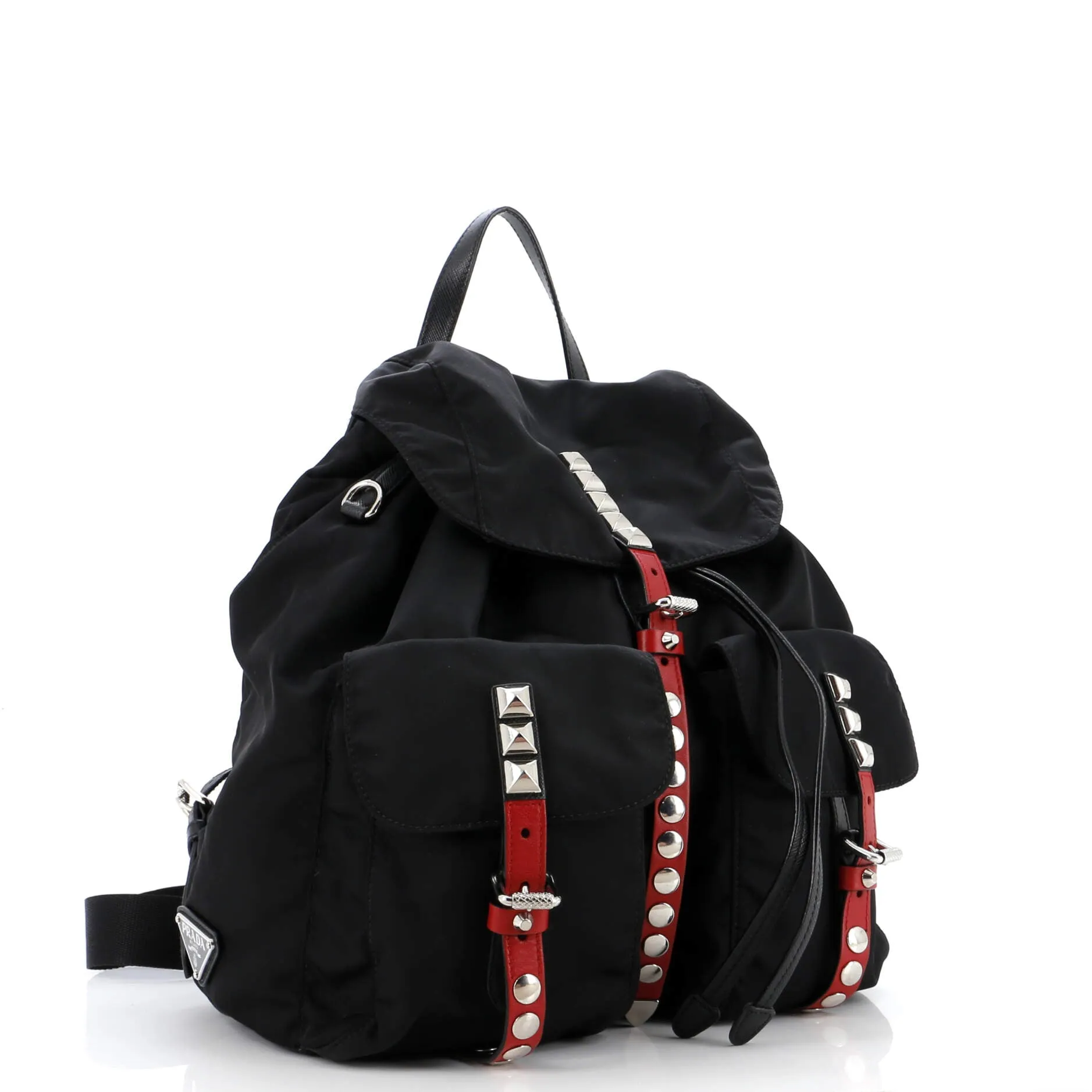 New Vela Backpack Tessuto with Studded Leather