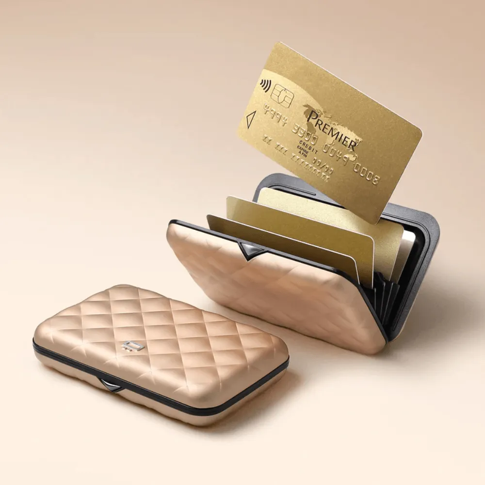 Ogon Quilted Button Card Case Wallet