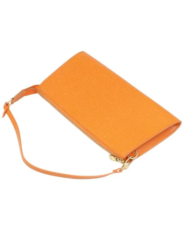 Orange Epi Leather Gold Pochette Accessory Pouch Shoulder Bag M5298H