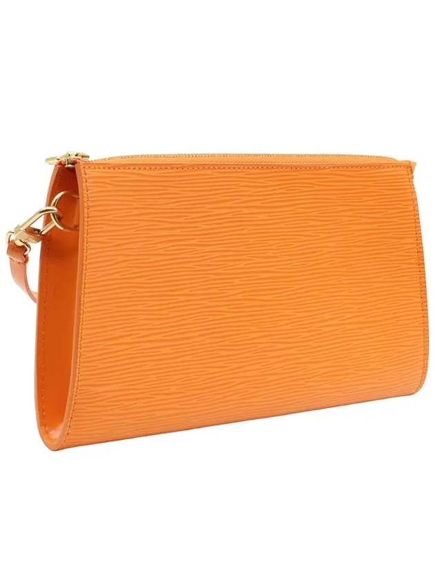 Orange Epi Leather Gold Pochette Accessory Pouch Shoulder Bag M5298H
