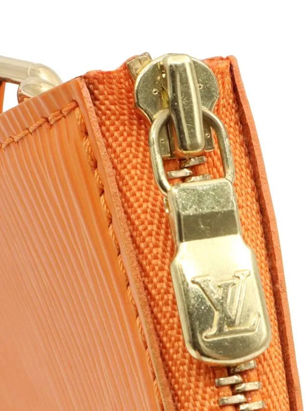 Orange Epi Leather Gold Pochette Accessory Pouch Shoulder Bag M5298H