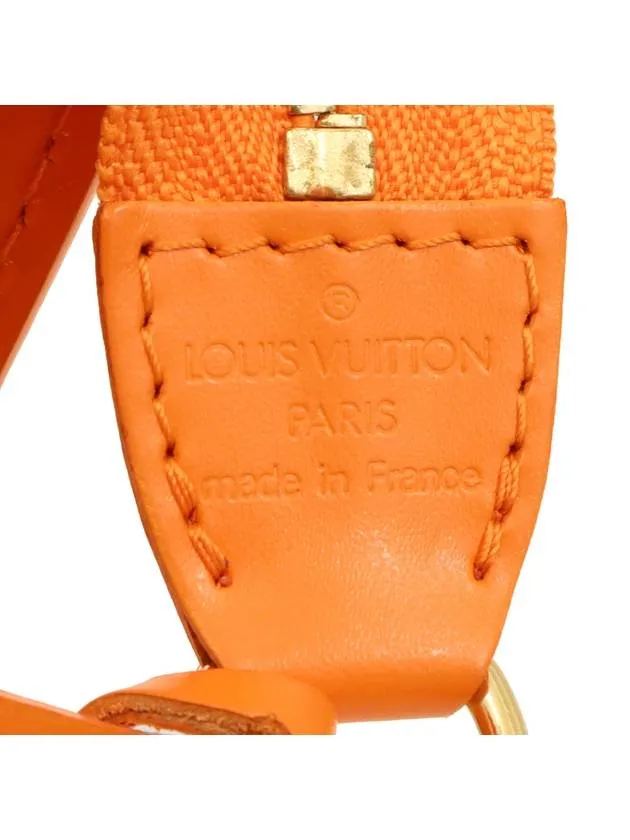Orange Epi Leather Gold Pochette Accessory Pouch Shoulder Bag M5298H