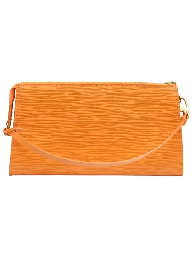 Orange Epi Leather Gold Pochette Accessory Pouch Shoulder Bag M5298H