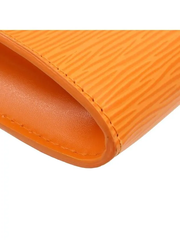 Orange Epi Leather Gold Pochette Accessory Pouch Shoulder Bag M5298H