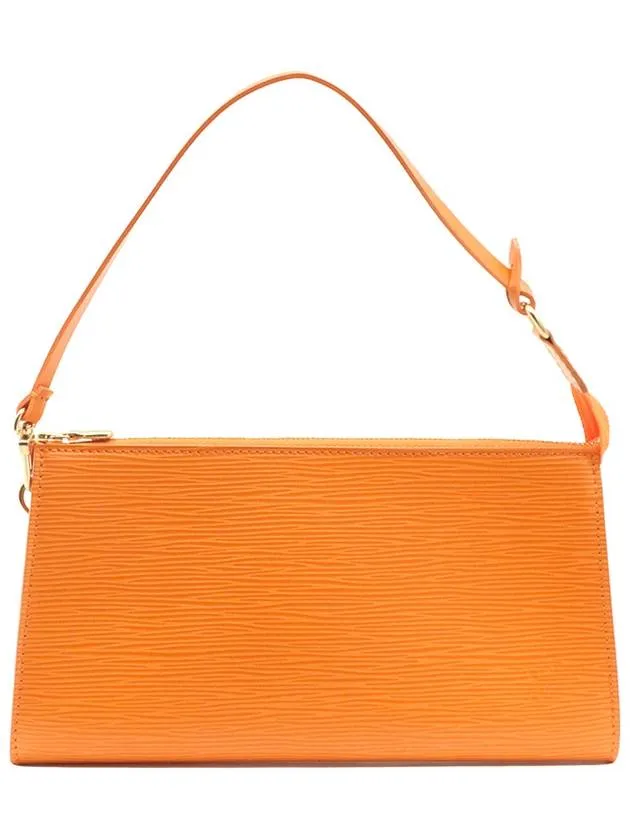 Orange Epi Leather Gold Pochette Accessory Pouch Shoulder Bag M5298H