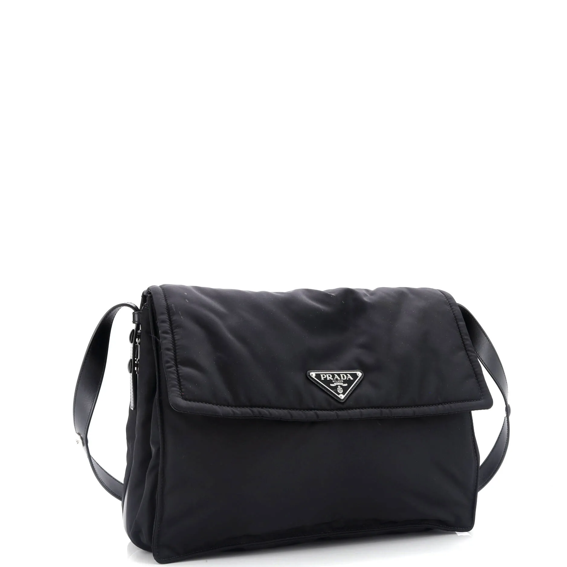 Padded Flap Shoulder Bag Re-Nylon Large