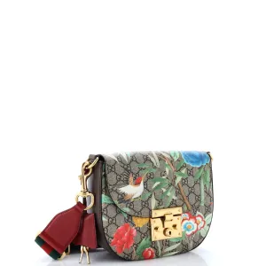 Padlock Saddle Shoulder Bag Tian Print GG Coated Canvas Medium