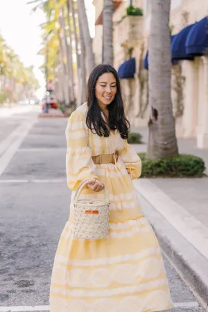 Palm Shell Bucket Tote Citron (Golden strap included)