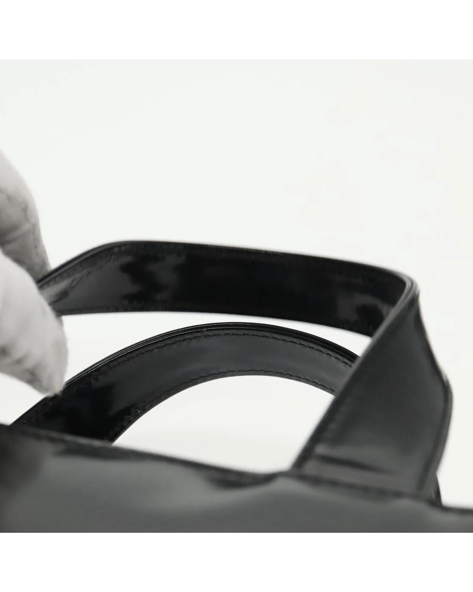 Patent Leather 2-Way Hand Bag with Shoulder Strap