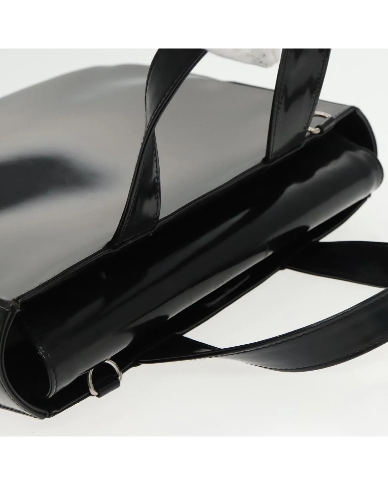 Patent Leather 2-Way Hand Bag with Shoulder Strap