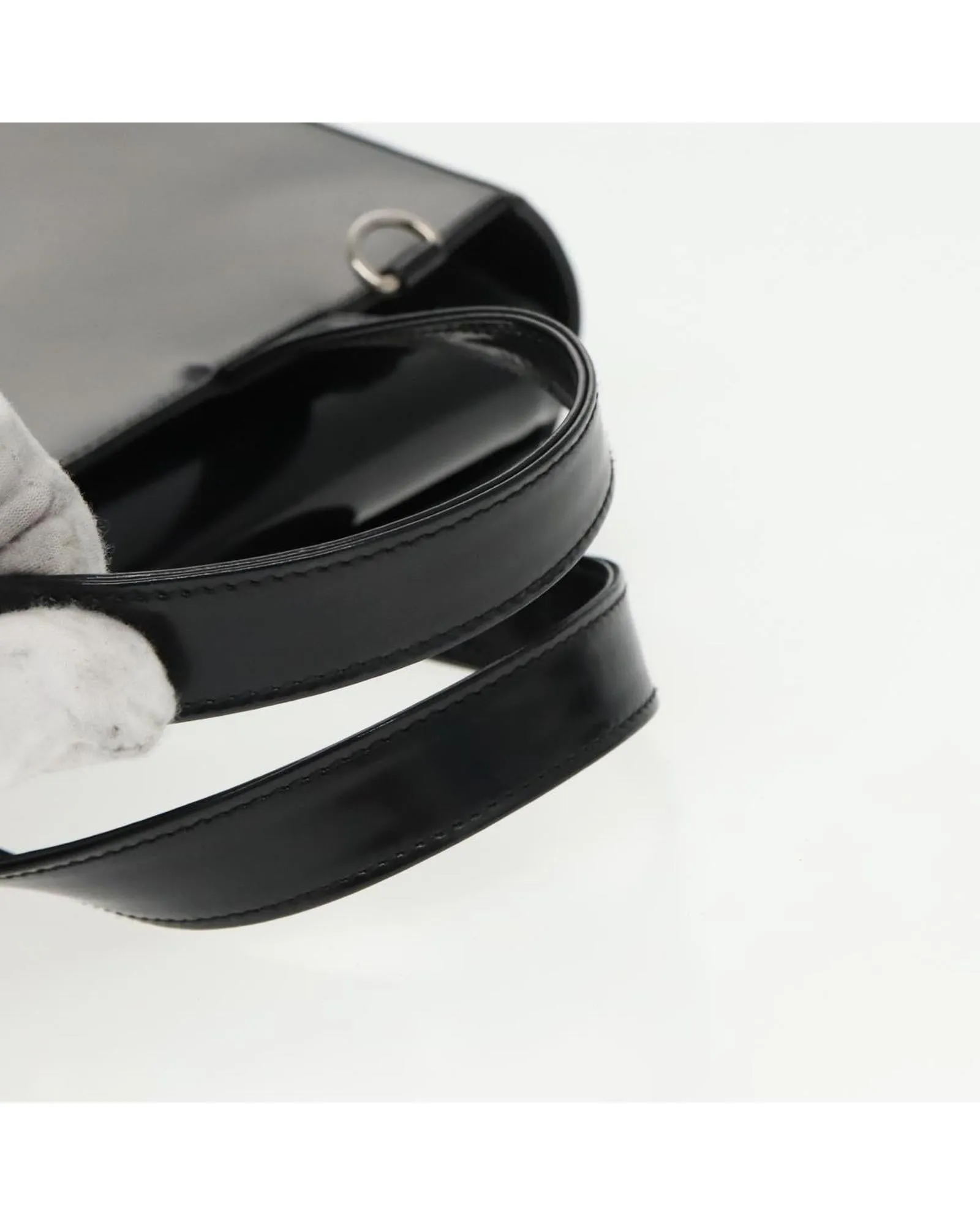 Patent Leather 2-Way Hand Bag with Shoulder Strap