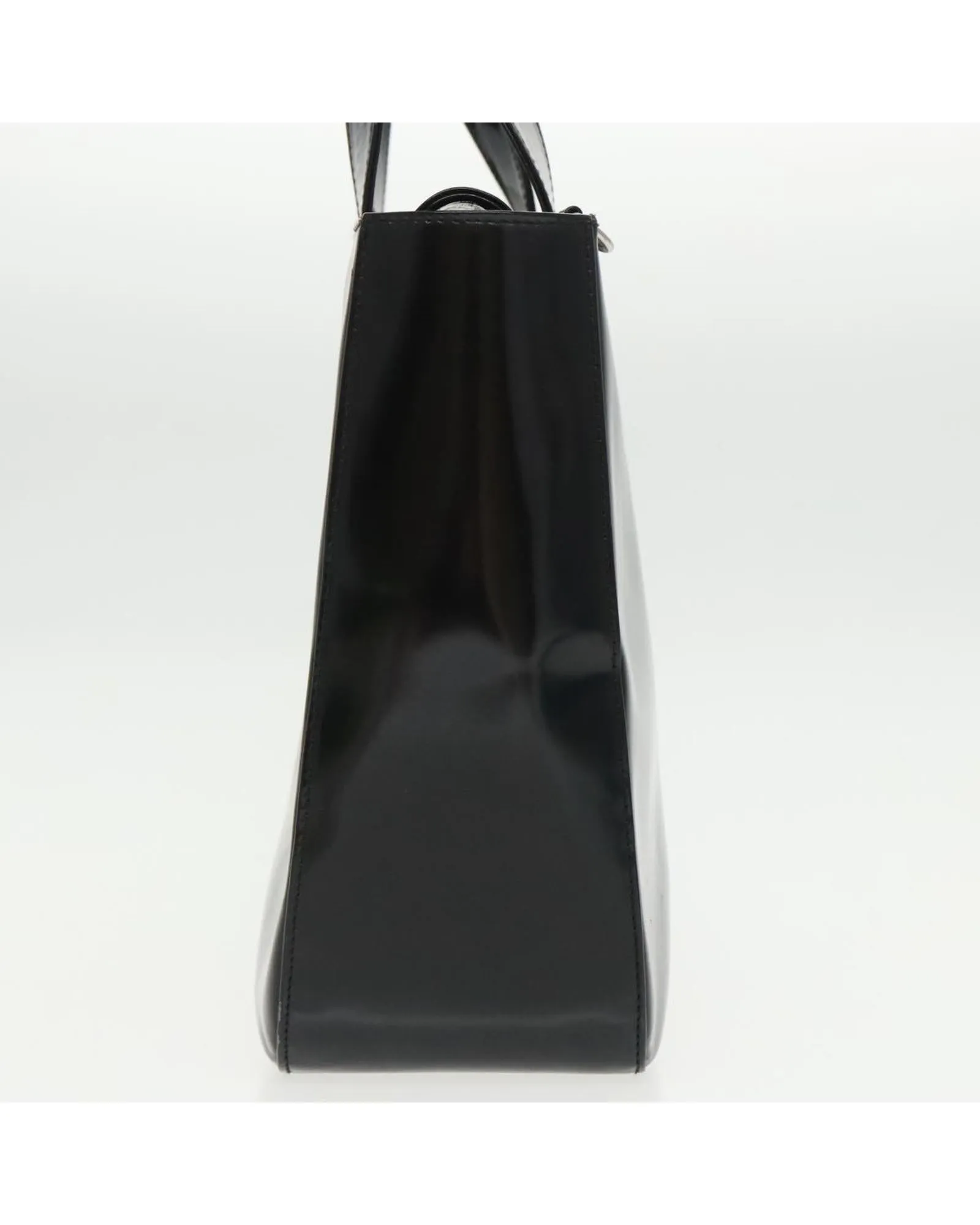 Patent Leather 2-Way Hand Bag with Shoulder Strap