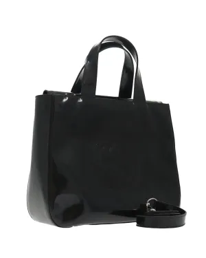 Patent Leather 2-Way Hand Bag with Shoulder Strap