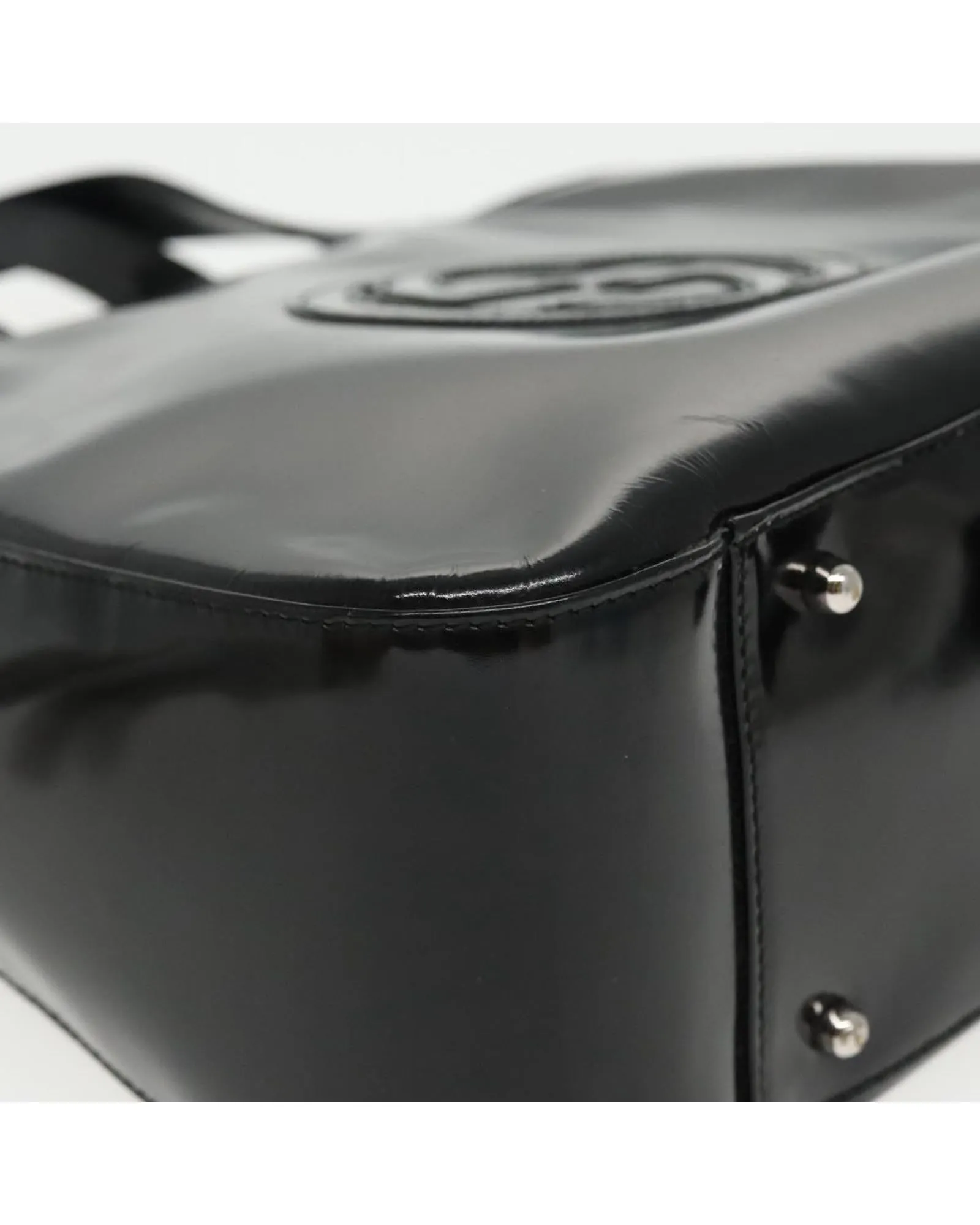 Patent Leather 2-Way Hand Bag with Shoulder Strap