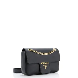 Pattina Flap Shoulder Bag Saffiano Leather Small