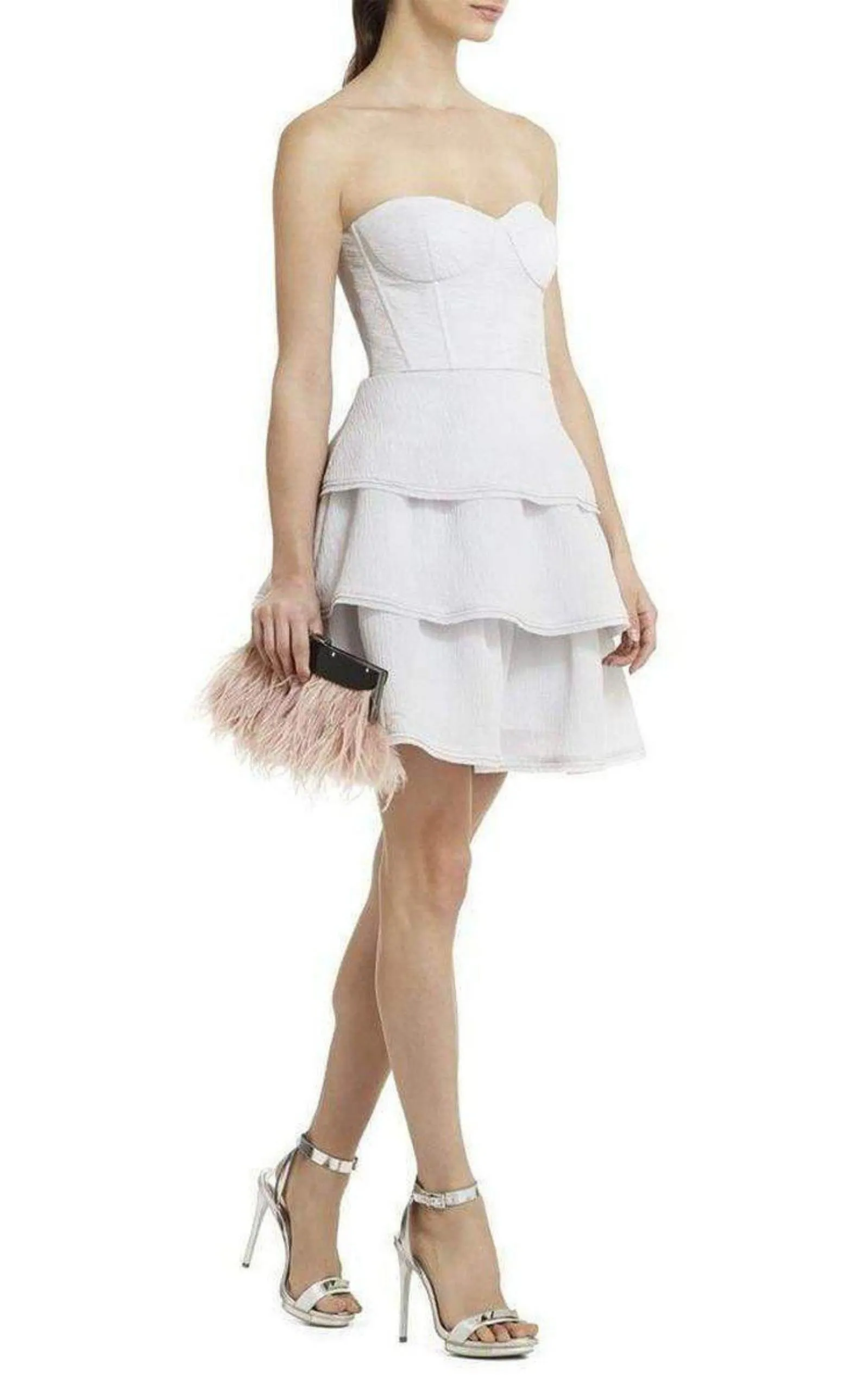 Portia Feather-Trim Lucite Clutch
