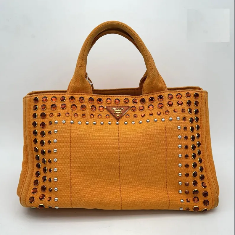 Prada Bijoux Canapa Logo Tote - Orange Totes, Handbags WD567334