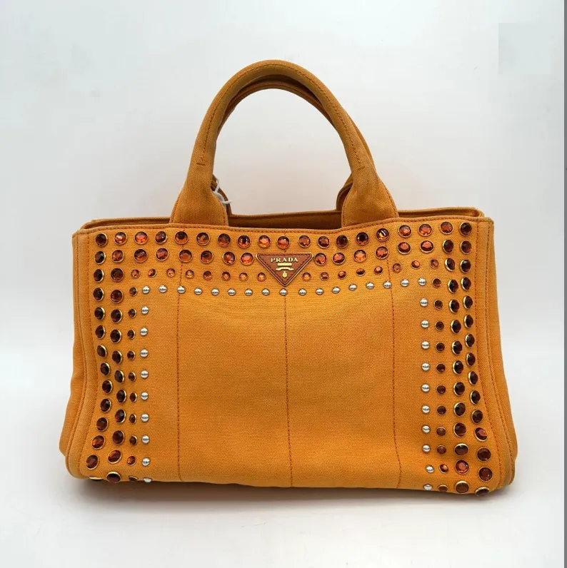 Prada Bijoux Canapa Logo Tote - Orange Totes, Handbags WD567334