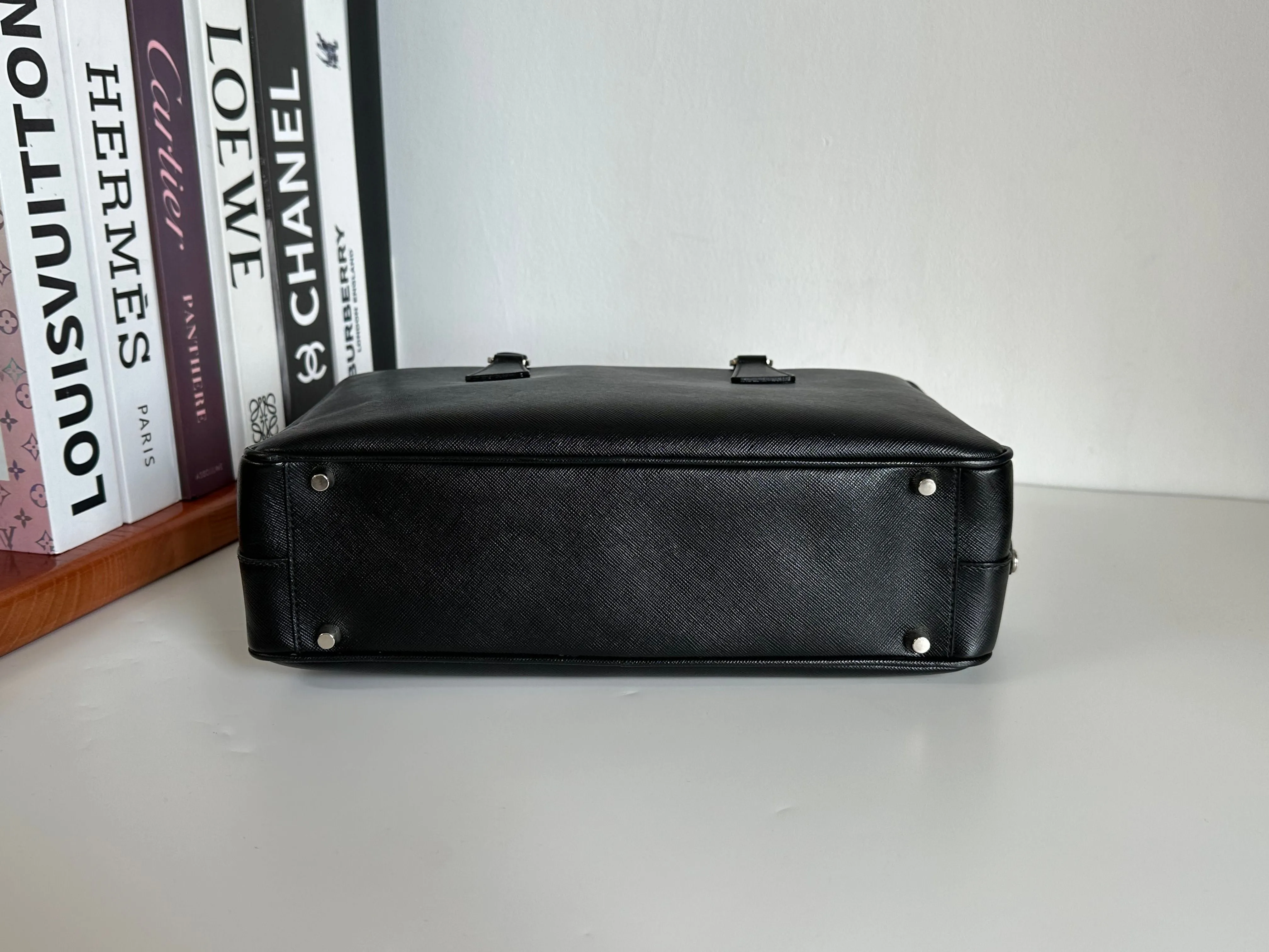 Prada Black Saffiano Leather Bauletto Shoulder Bag #1YIEE IMG_2841