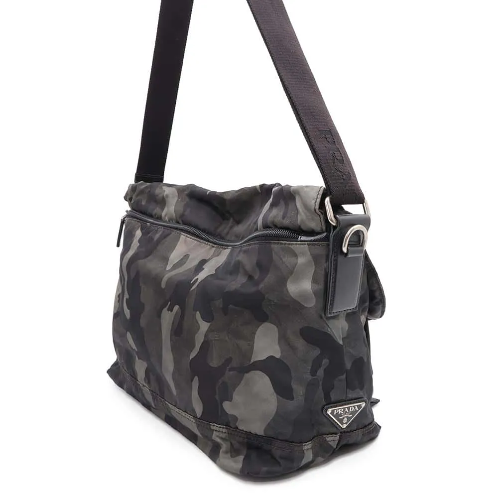 PRADA Camouflage Shoulder Bag Green/Black Nylon