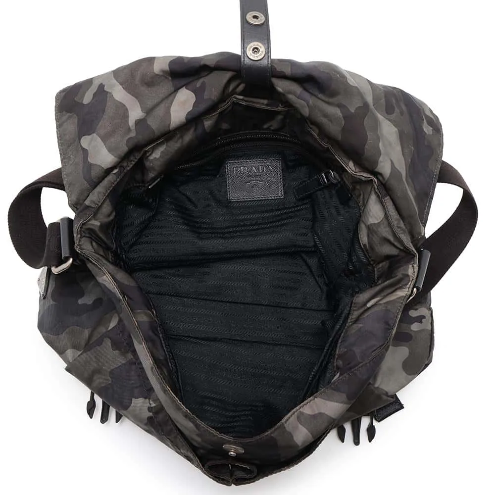 PRADA Camouflage Shoulder Bag Green/Black Nylon