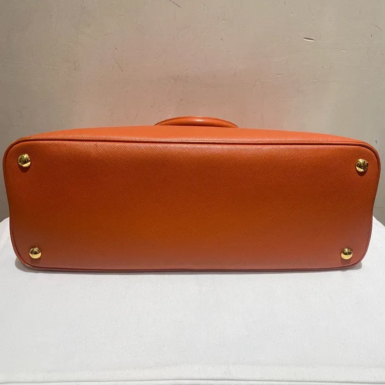Prada Orange Leather Shoulder Bag