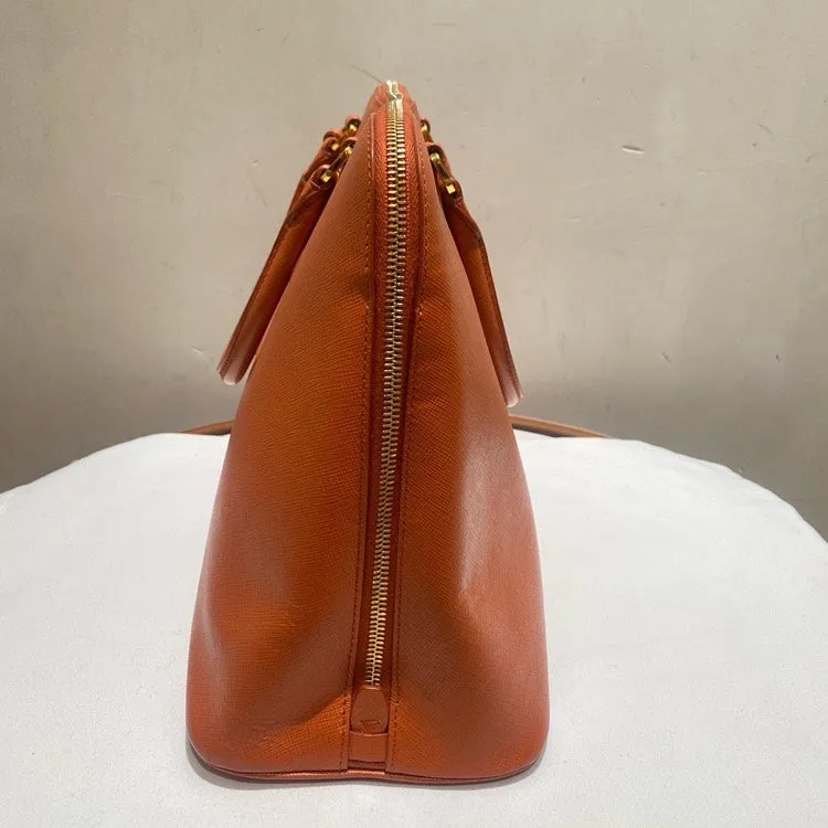 Prada Orange Leather Shoulder Bag