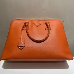 Prada Orange Leather Shoulder Bag