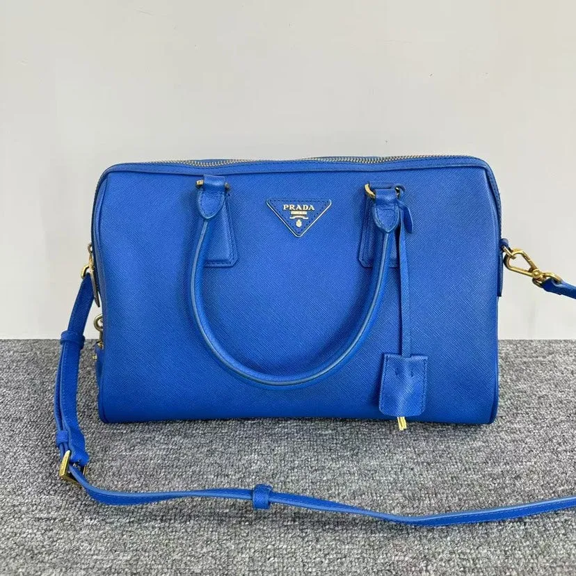 Prada Saffiano Blue Shoulder Bag