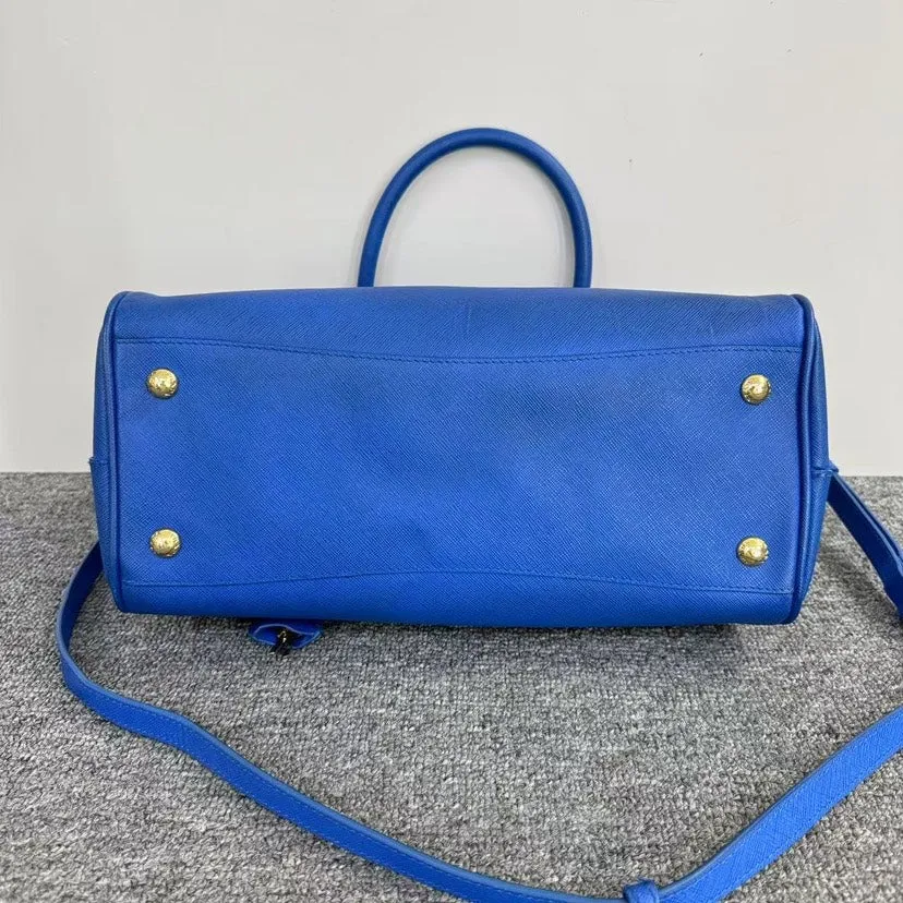 Prada Saffiano Blue Shoulder Bag