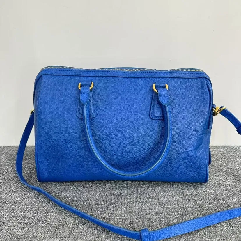 Prada Saffiano Blue Shoulder Bag