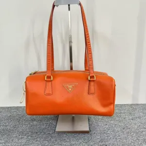 Prada Saffiano Orange Shoulder Bag