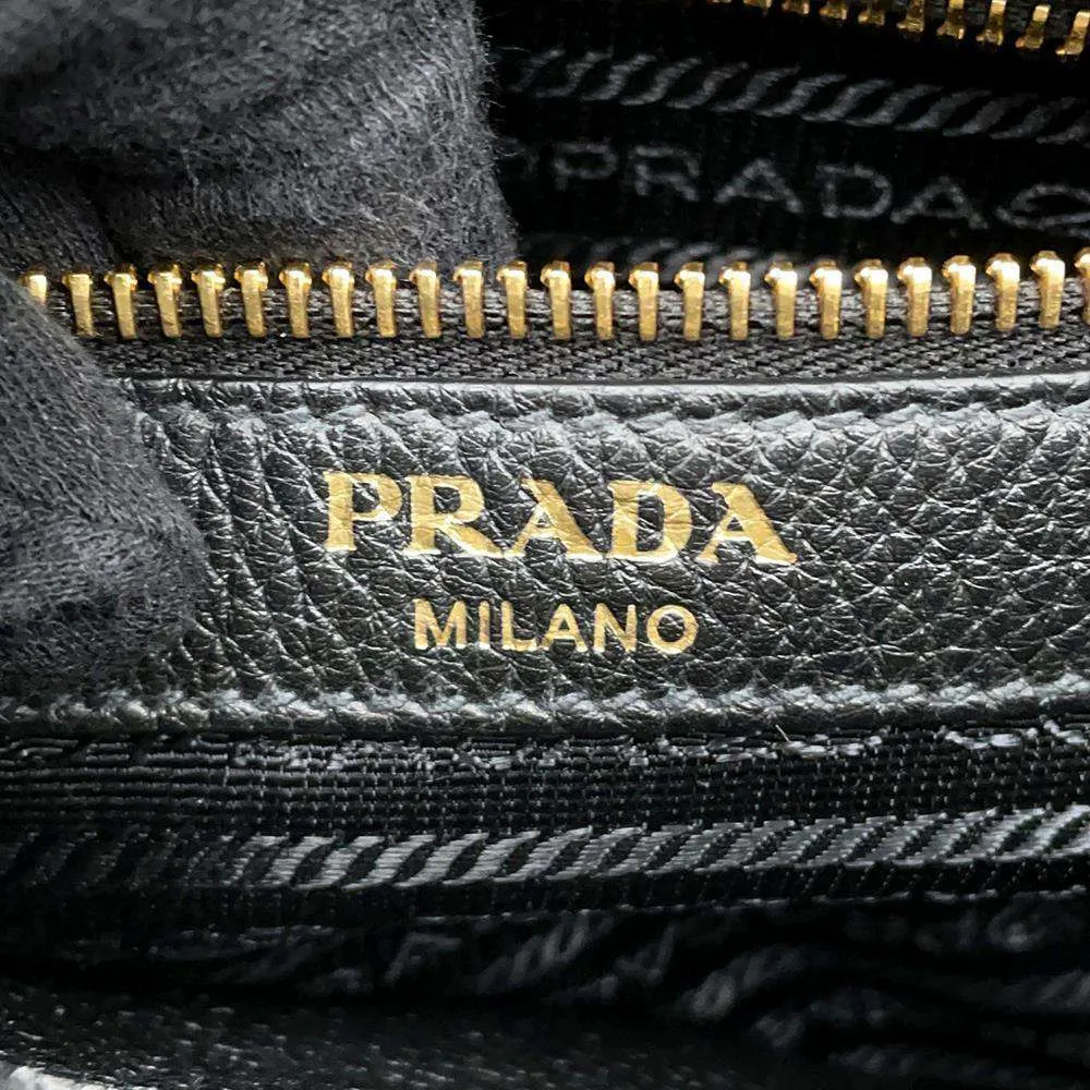 PRADA Shoulder Bag Black1BE066 Leather