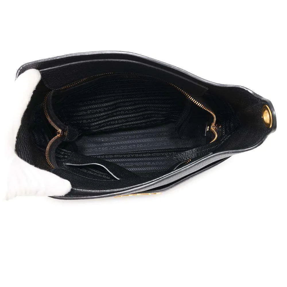 PRADA Shoulder Bag Black1BE066 Leather
