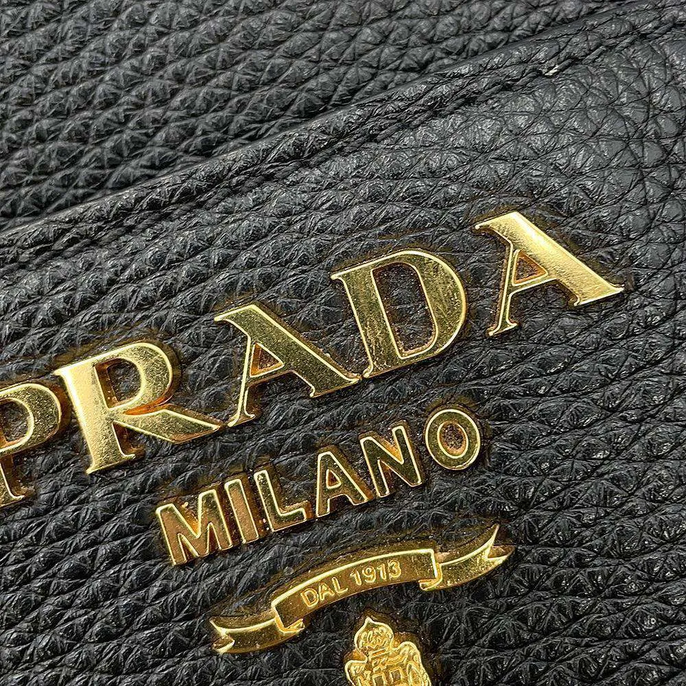 PRADA Shoulder Bag Black1BE066 Leather
