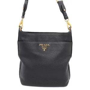 PRADA Shoulder Bag Black1BE066 Leather