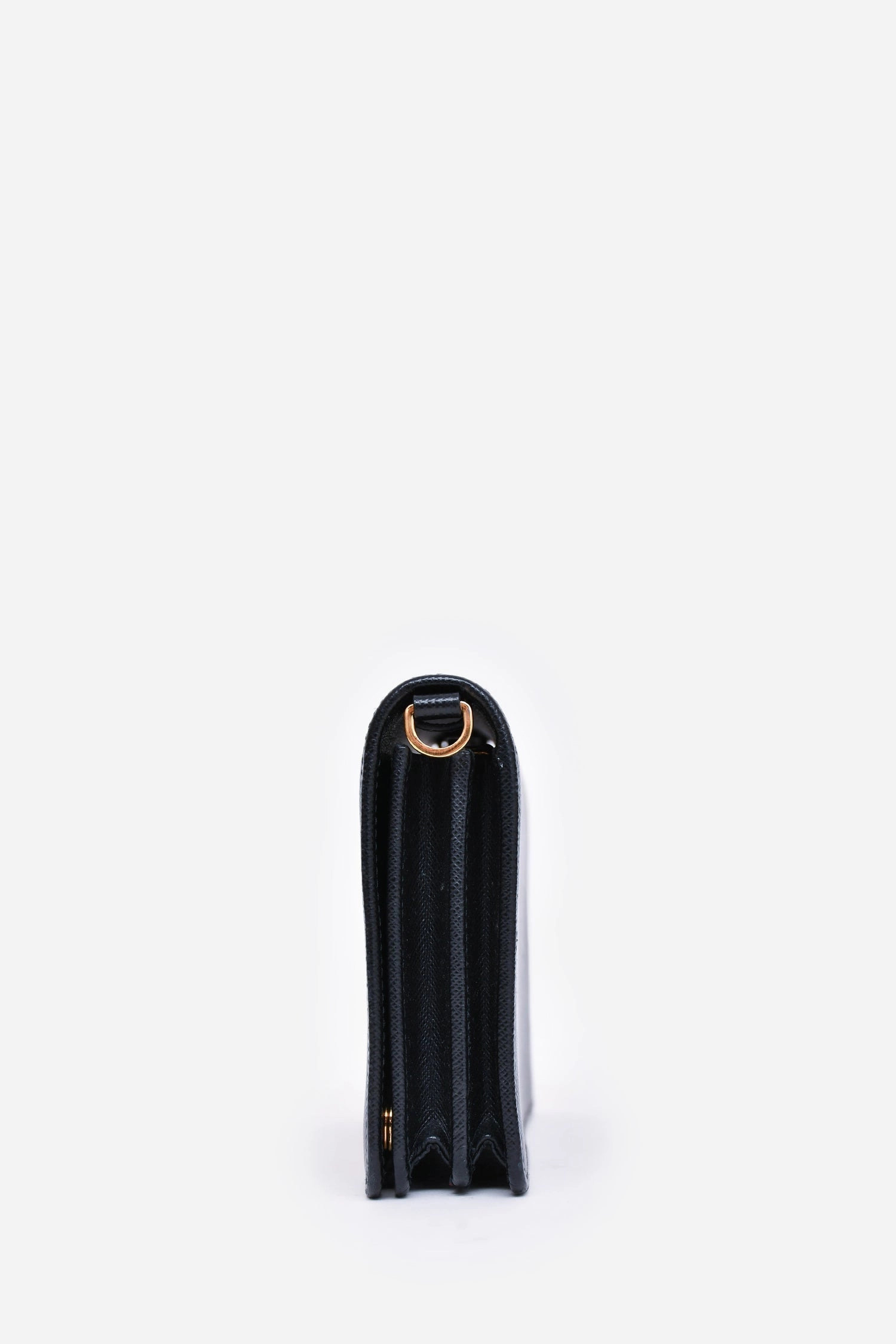 Prada Black Saffiano Leather Wallet on Chain