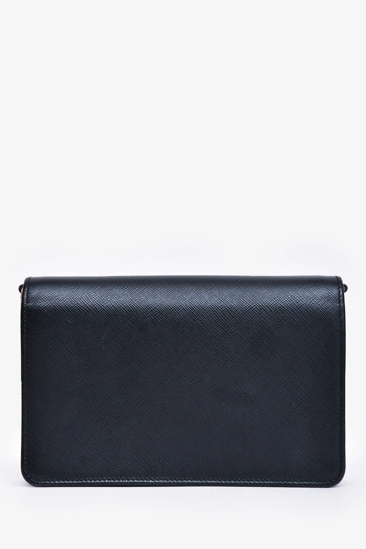 Prada Black Saffiano Leather Wallet on Chain
