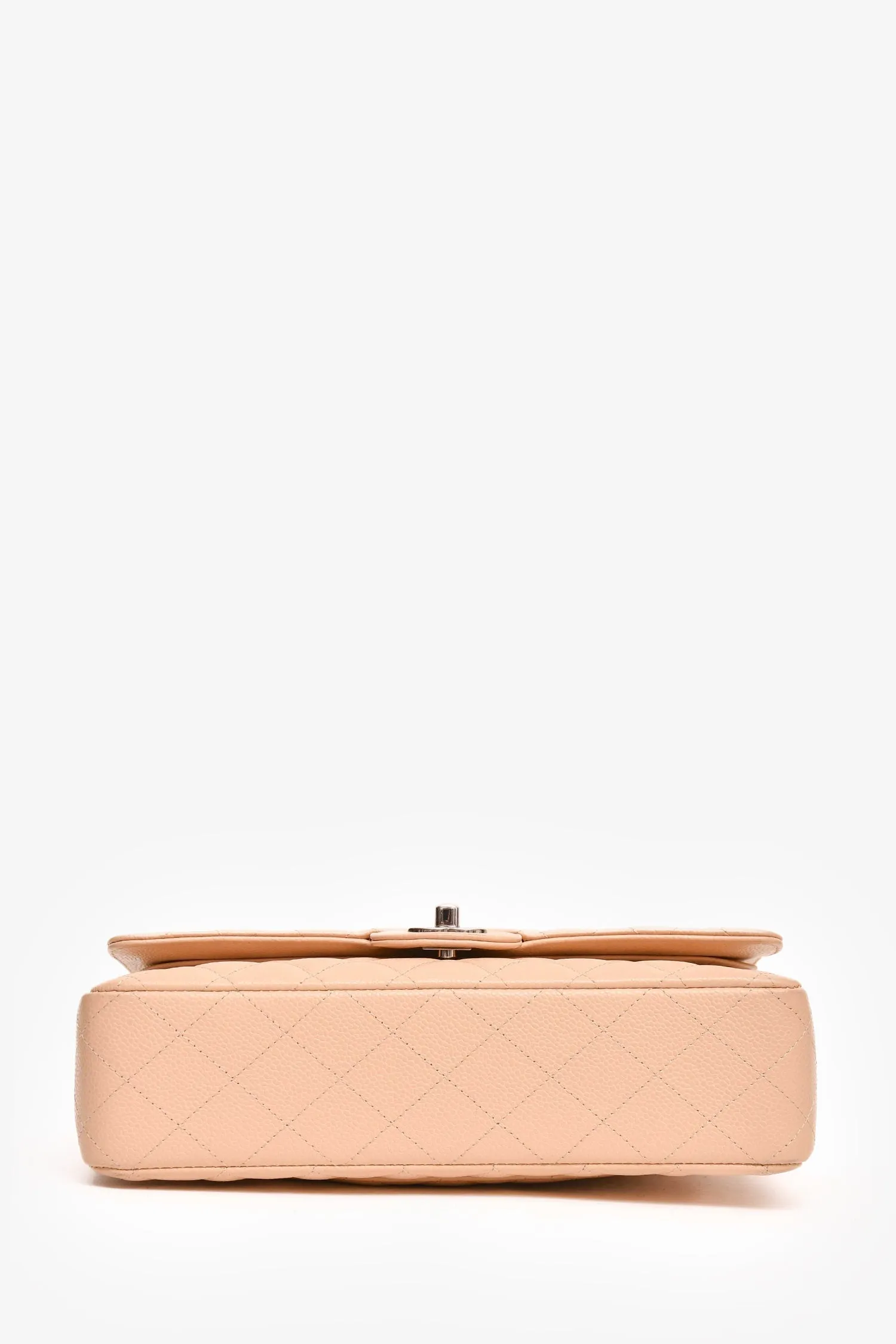 Pre-Loved Chanel 2010/11 Beige Caviar Medium Double Flap Shoulder Bag