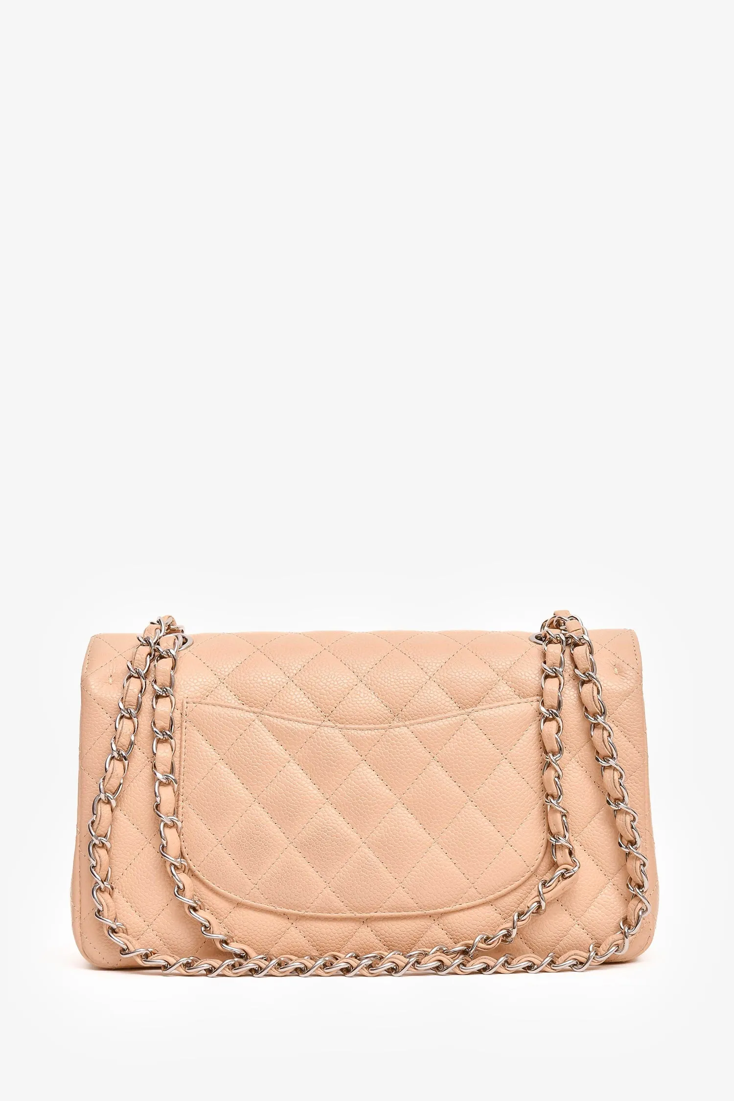 Pre-Loved Chanel 2010/11 Beige Caviar Medium Double Flap Shoulder Bag