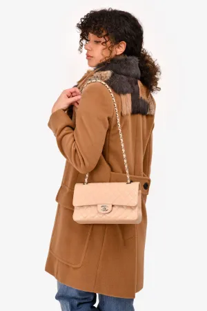 Pre-Loved Chanel 2010/11 Beige Caviar Medium Double Flap Shoulder Bag
