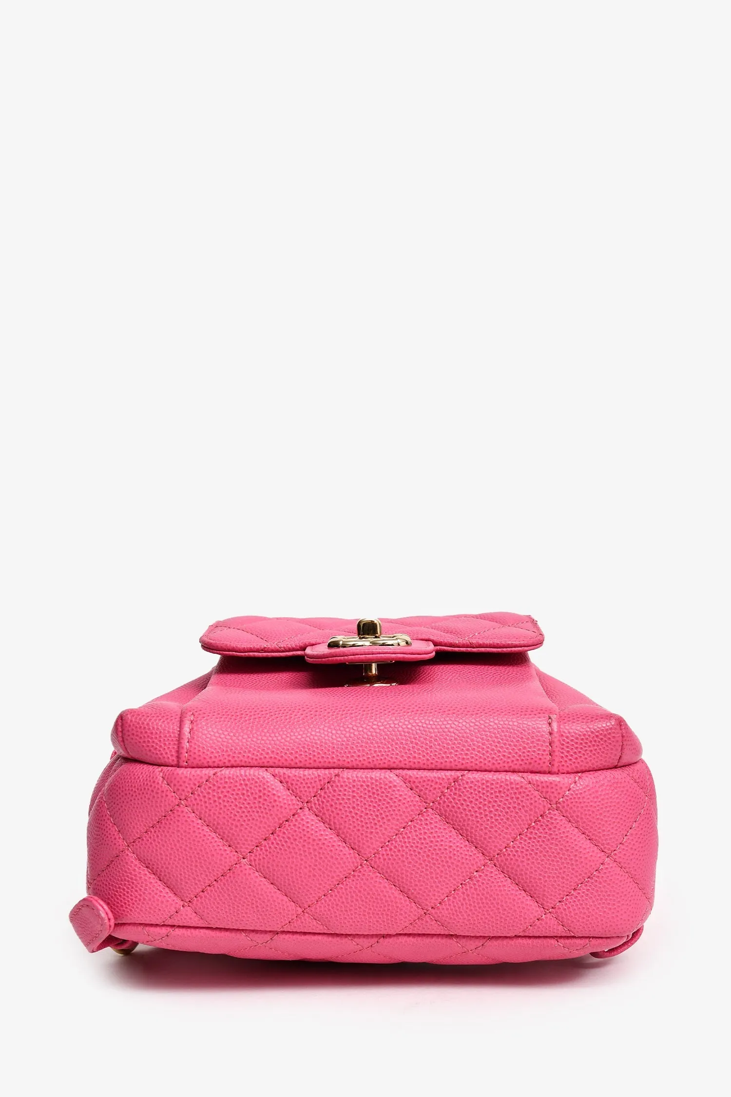 Pre-Loved Chanel 2019 Hot Pink Caviar Leather Mini Chain Backpack