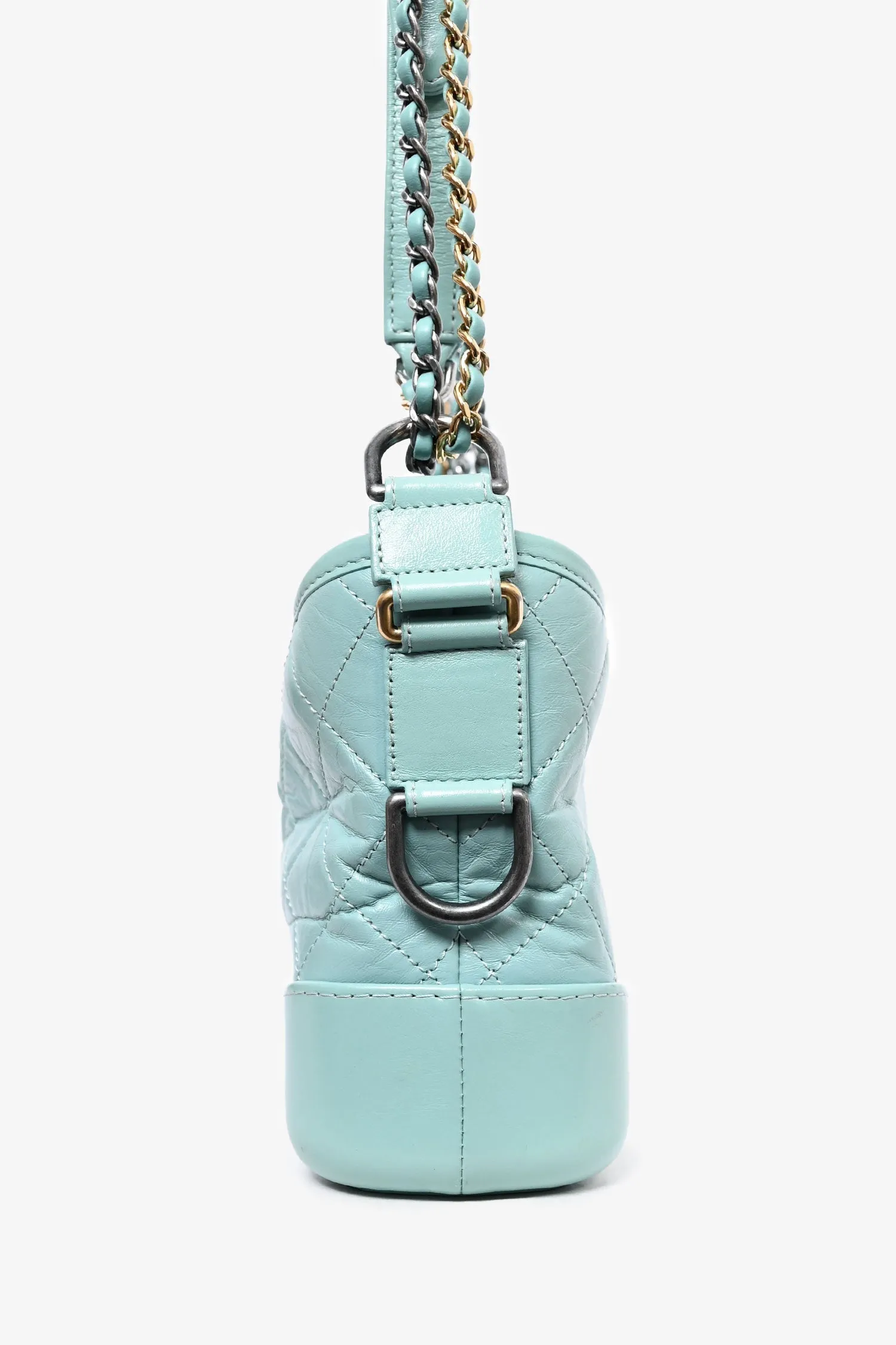 Pre-Loved Chanel 2019 Seafoam Green Quilted Small Gabrielle Shoulder Bag (As Is)