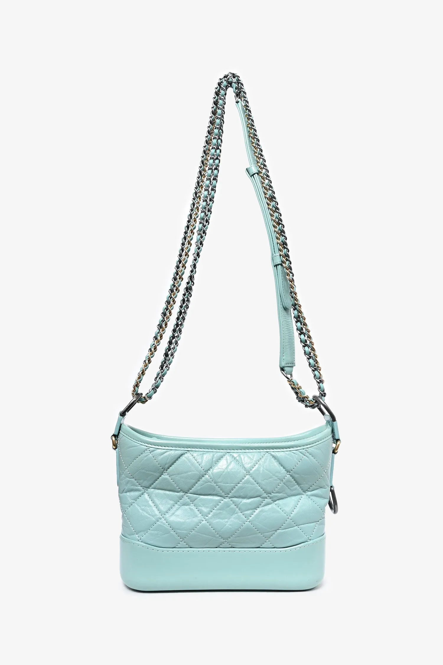 Pre-Loved Chanel 2019 Seafoam Green Quilted Small Gabrielle Shoulder Bag (As Is)