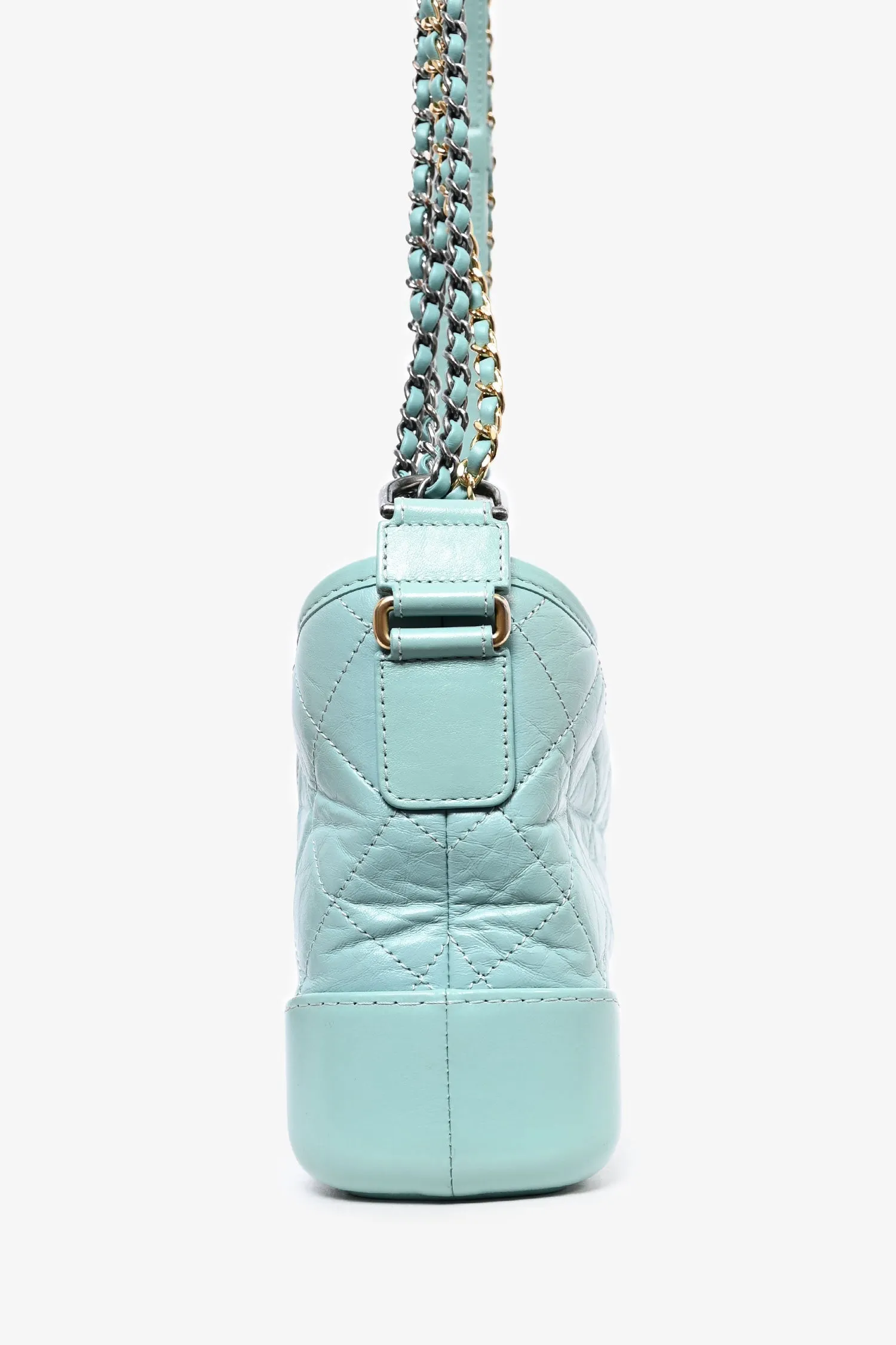 Pre-Loved Chanel 2019 Seafoam Green Quilted Small Gabrielle Shoulder Bag (As Is)